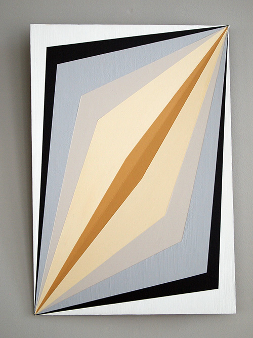 Guido Winkler - One of the endless possibilities of seeing a particular rectangle a little different XIV, 2011, Acrylics on wooden strecher, cut and folded