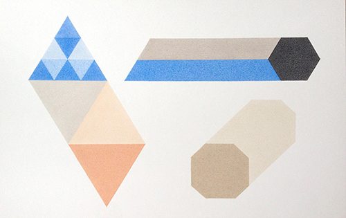 Tekening van Miranda Meijer - Blue Triangle (from the series `Some things different`)